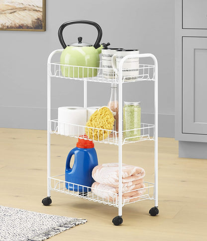 Whitmor 3 Tier Rolling Laundry Cart 8.50x26.0x31.0