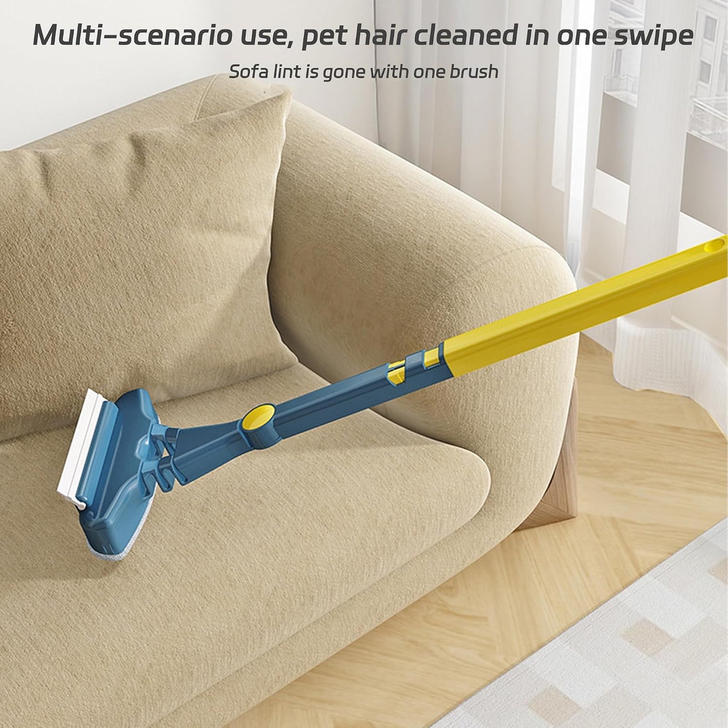 2 in 1 Window Screen Cleaning Brush, Multi-Purpose Window Screen Cleaner Brush, Double Sided Deep Cleaning Brush for Window Screen, Patio, Door, Porch Screens & Window Track Groove (Yellow)