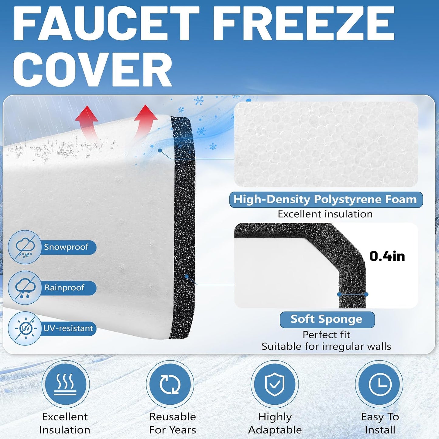 Outdoor Faucet Covers for Winter (2, White)