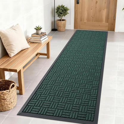 OLANLY Front Door Mat Outside Entrance 29.5x17, Absorbent, Heavy Duty Sturdy Natural Rubber Doormat Indoor Outdoor, Stain and Fade Resistant, Non-Slip Backing Low Profile Floor Mat for Entryway, Grey