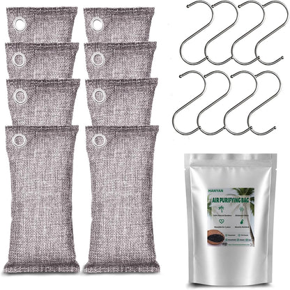 Activated Charcoal Bags Odor Absorbers, Activated Charcoal Odor Absorber for Strong Odors in Car, Closet, Shoe, Pet, Smoke, Basement. Coconut Shell Air Purifying Bag(1 x 500g）