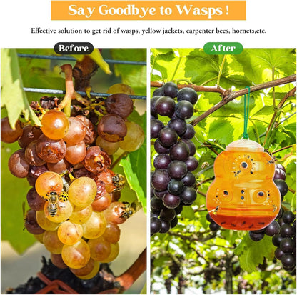 2 Pack Wasp Traps Outdoor Hanging | Carpenter Bee Traps for Outside Yellow Jacket Trap Wasp Killers Bee Catcher Hornet Trap for Outdoor Farm Garden (Orange)