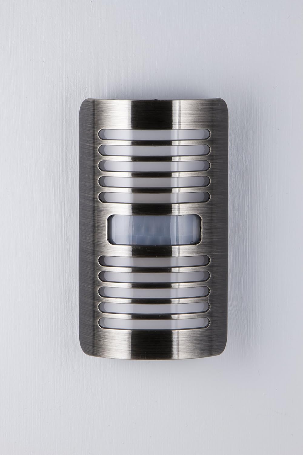 GE Enbrighten LED Motion Sensor Night Light, Plug-in, 40 Lumens, Motion-Select with 25ft Detection, Dusk-to-Dawn, Brushed Nickel Louver – 37299 (1 Pack)
