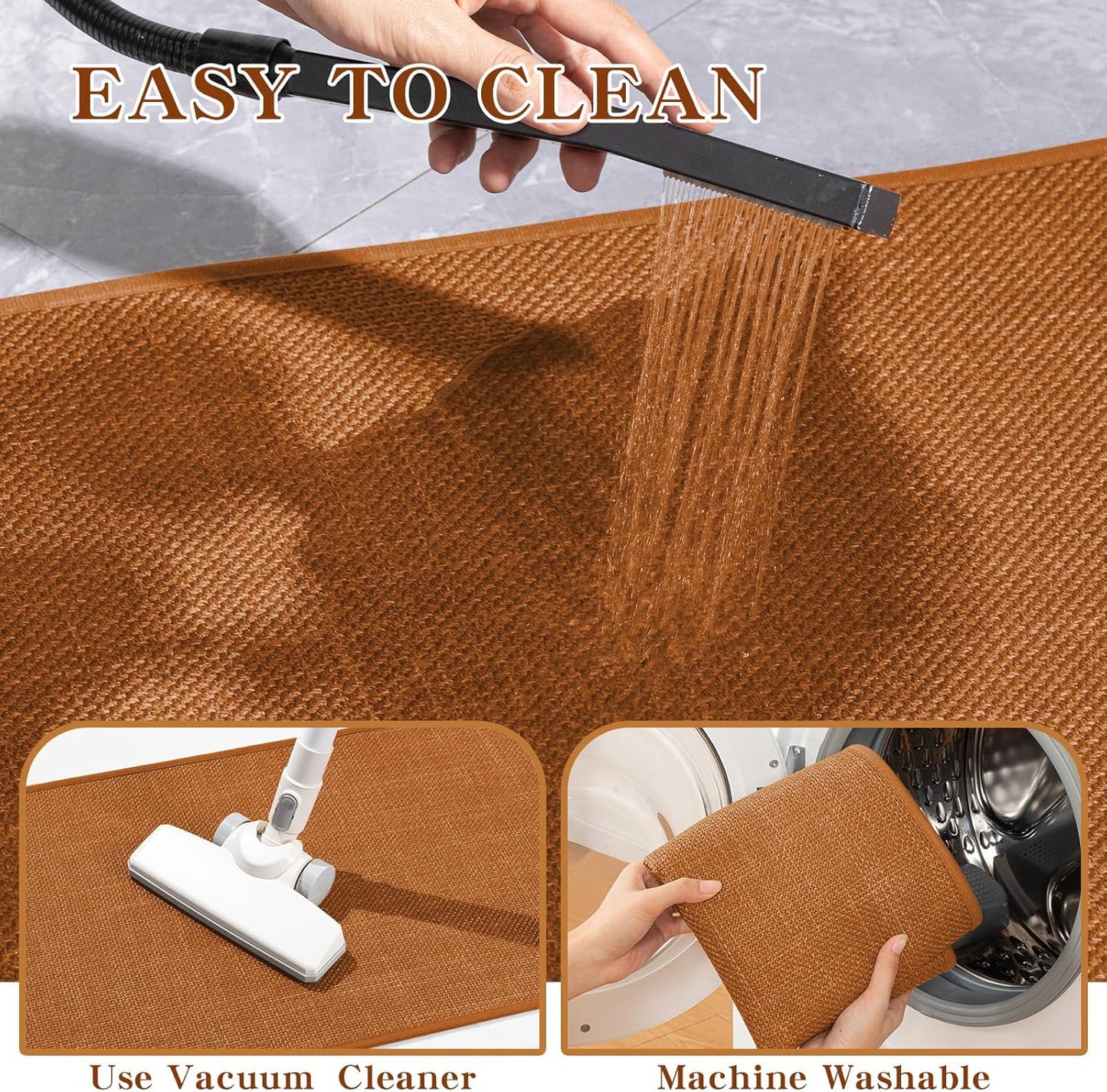 chakme Bathroom Rugs Mat 24x17, Ultra Thin Non Slip Bath Mat Small Quick Dry Absorbent Bath Mat for Bathroom Floor, (Dark Beige, 24"x17")