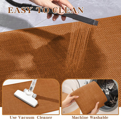 chakme Bathroom Rugs Mat 24x17, Ultra Thin Non Slip Bath Mat Small Quick Dry Absorbent Bath Mat for Bathroom Floor, (Dark Beige, 24"x17")