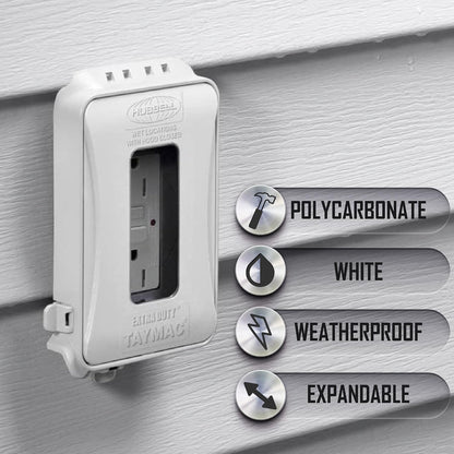 TAYMAC ML500W Single-Gang Mount 16-in-1 Flat Nonmetallic Weatherproof Vertical/Horizontal, 1-Pack, White