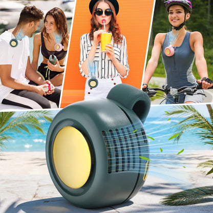 4 Pack 360° Portable Silent Mini Bladeless Electric Fan, Small Fan Clip on for Shirt & Waist, 3 Speeds Rechargeable Whirlwind Cooling Fans for Outdoor Travel Office(Pink)