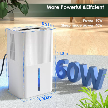 Portable Dehumidifier for Small Room, Bathroom & Closet | 91 OZ Tank | Compact Quiet Dehumidifier for RV, Bedroom (No Basements) | Auto Shut-Off White
