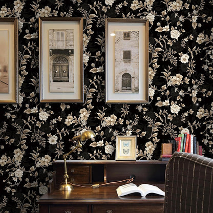 Dimoon 17.3" X 78.7" Peel and Stick Wallpaper Floral Contact Paper Boho Beige White Renter Friendly Natural Wall Paper Waterproof Removable Self Adhesive Wallpaper for Bedroom Livingroom Vinyl Roll
