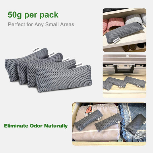 12 Pack Charcoal Shoe Deodorizer Bags inserts, Shoe Odor Eliminator,Drawer Deodorizers, Activated Charcoal Odor Absorber for Gym Bag, Car, Pet, Closet