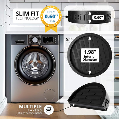 Silent Guys Anti Vibration Pads for Washing Machine - 8 Pack Washing Machine Anti Vibration Pads Vibration Isolation Pads Washing Machine Shock Absorber Washing Machine Leveling Feet
