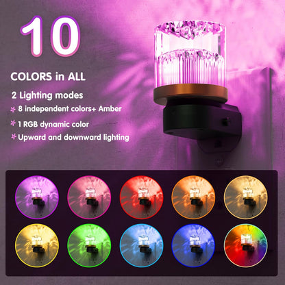 L LOHAS LED Night Light, Bubble Night Lights Plug into Wall,2 Pack 3000K/4000k/5000K Adjustable Color Temperature Night Light,Dimmable Nightlights with Dusk to Dawn Sensor for Rooms Bathroom Hallway