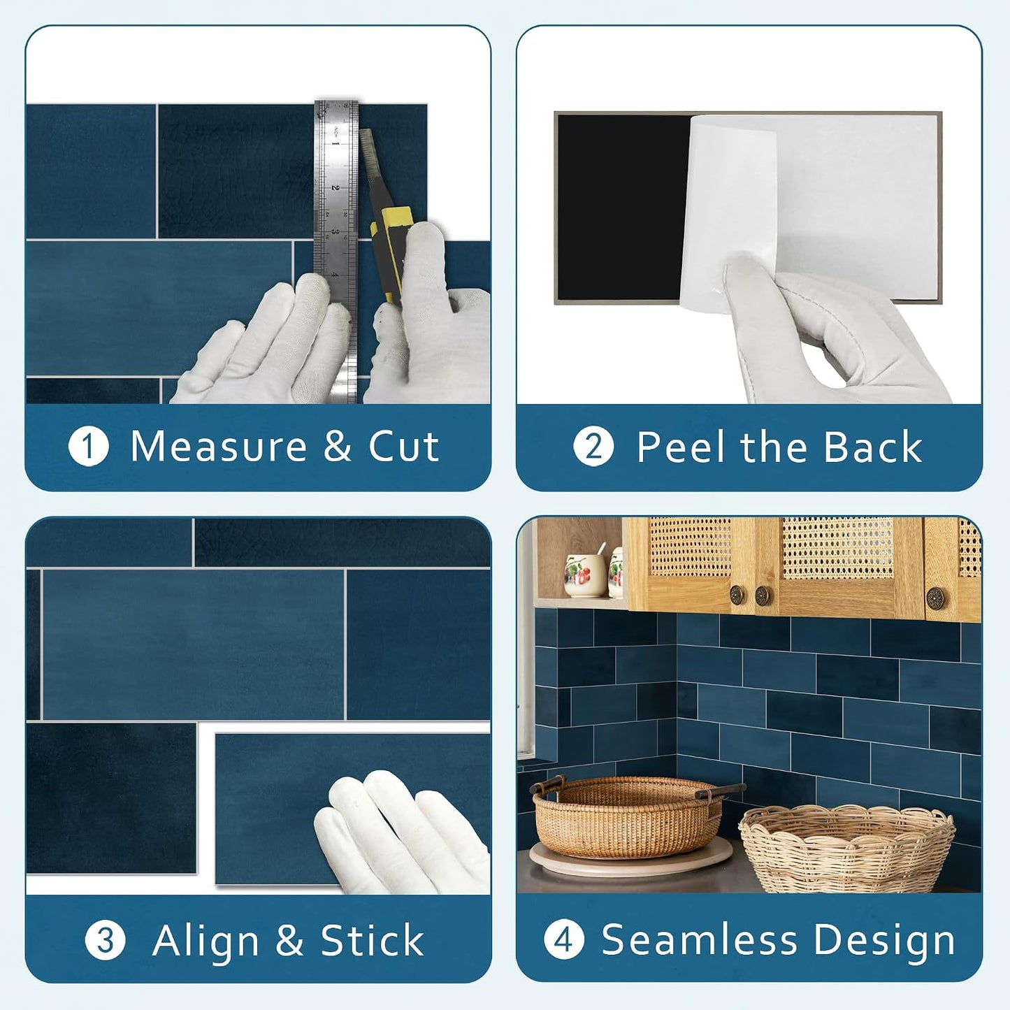 SUNWINGS 100-Sheet Subway Peel and Stick Backsplash Tile, 6" x 3" White Mixed Stone Composite Handmade Looks Self Adhesive Waterproof Wall Tile, Stick on Tiles for Kitchen Bathroom Shower Fireplace