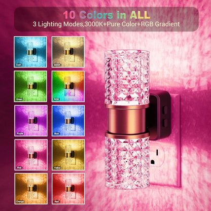 JandCase Motion Sensor Night Light, Night Lights Plug into Wall,3000K Soft White 0-100 LM Dimmable LED Night Light, Motion Activated Nightlight for Bathroom Hallway Decor