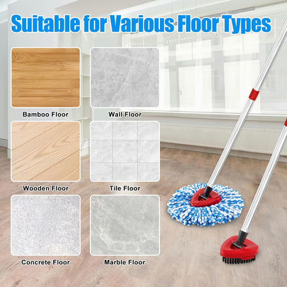 Mop Heads Replacements,Mop Handle,Scrub Brush,Base for Ocedar Rinseclean 2 Tank,Include 2 Microfiber Mops Replace Head,30-58" Adjustable Mop Stick,1 Scrubber Head,1 Spin Base,Bucket not Included