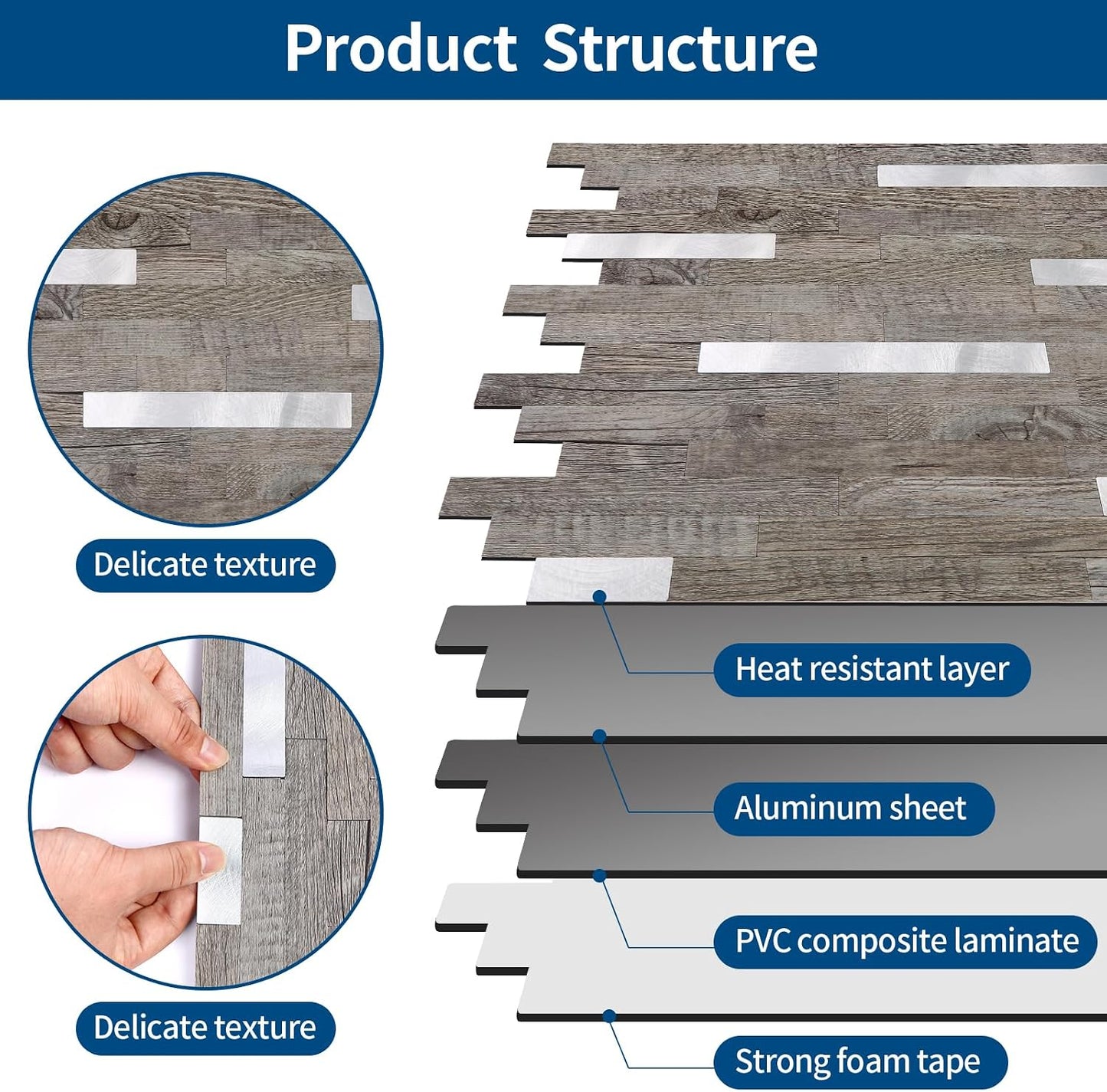 Yipscazo 2026 New Upgrade 11.34" X 11.57" Peel and Stick Backsplash, Stick on Backsplash Tiles for Kitchen, Bathroom, Fireplace (10 Sheets, Beige Rocks + Rose Gold)