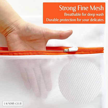 4 Pack Mesh Laundry Bags for Delicates 12inx16in LAUNDRY CLUB® | Dryer Safe, Breathable Fine Net, Sturdy Anti-Rust Zipper, Mesh Laundry Bags for Lingerie, Bra, Underwear, Socks