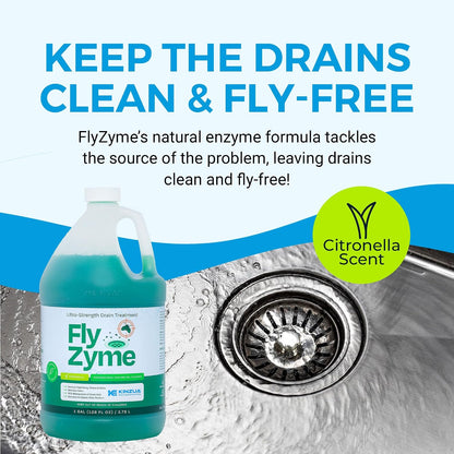 Fly-Zyme, Highly Concentrated Enzyme Drain Cleaner for Pipes, Drain Gel for Fruit Flies, Organic Waste Degrader & Odor Neutralizer, 32 fl oz, Pack of 2