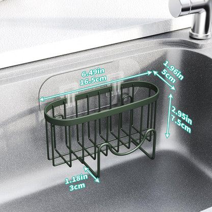 HapiRm Multifunctional Sponge Holder with Unique M-Shaped, 2 Installation Methods Kitchen Sink Caddy Organizer, Rustproof Stainless Steel Kitchen Organizers and Storage Essentials - Black