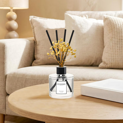 Reed Diffuser Set of 3 Pack,Lavender Eucalyptus/White Jasmine/Lemongrass Scented Oil Diffuser with 24 Sticks(1.7 fl oz Each Pack),Air Freshener for Bedroom Bathroom Office | Shelf Decor