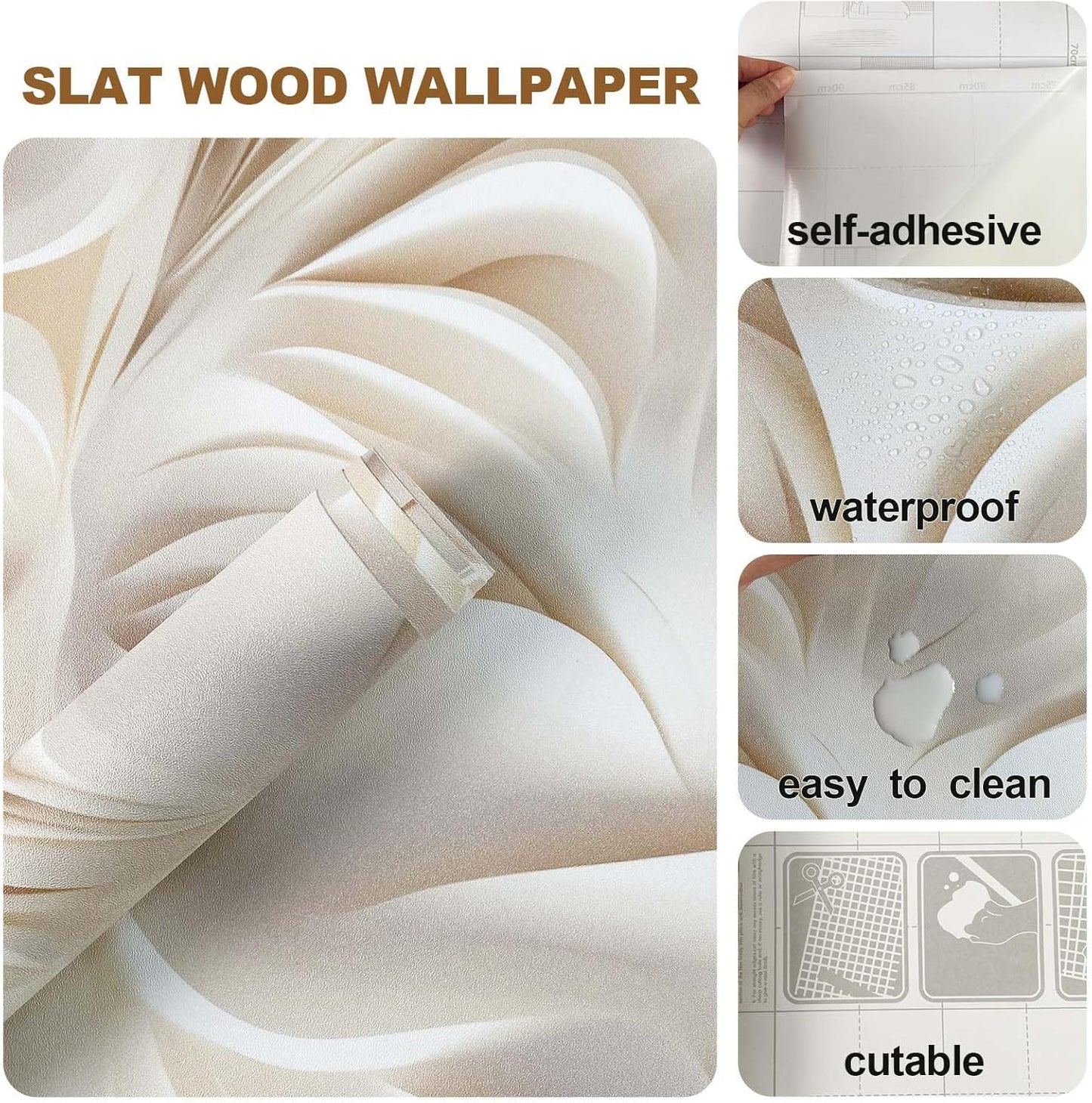 Floral Peel and Stick Wallpaper 3D Effect Interior Wall Décor Contact Paper Self Adhesive Removable Renter Friendly for Bedroom Living Cabinet Room 17.7in x 9.8ft (Not Textured Wallpaper
