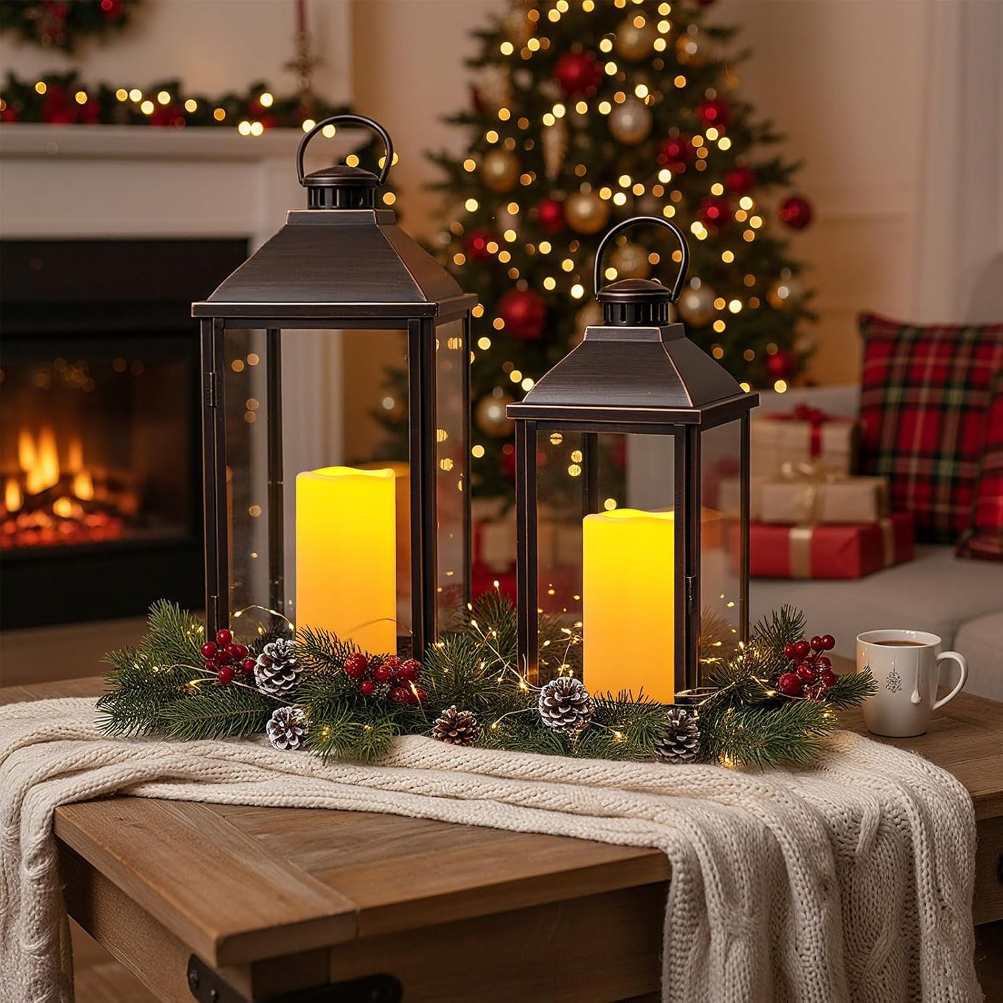 Amagic 3 Pack 4"x 6"8" 10" Outdoor Plastic Electric flameless Candles with Remote Control and Timer, Battery Operated Flickering LED Pillar Fake Candle for Home, Wedding Decor, Ivory