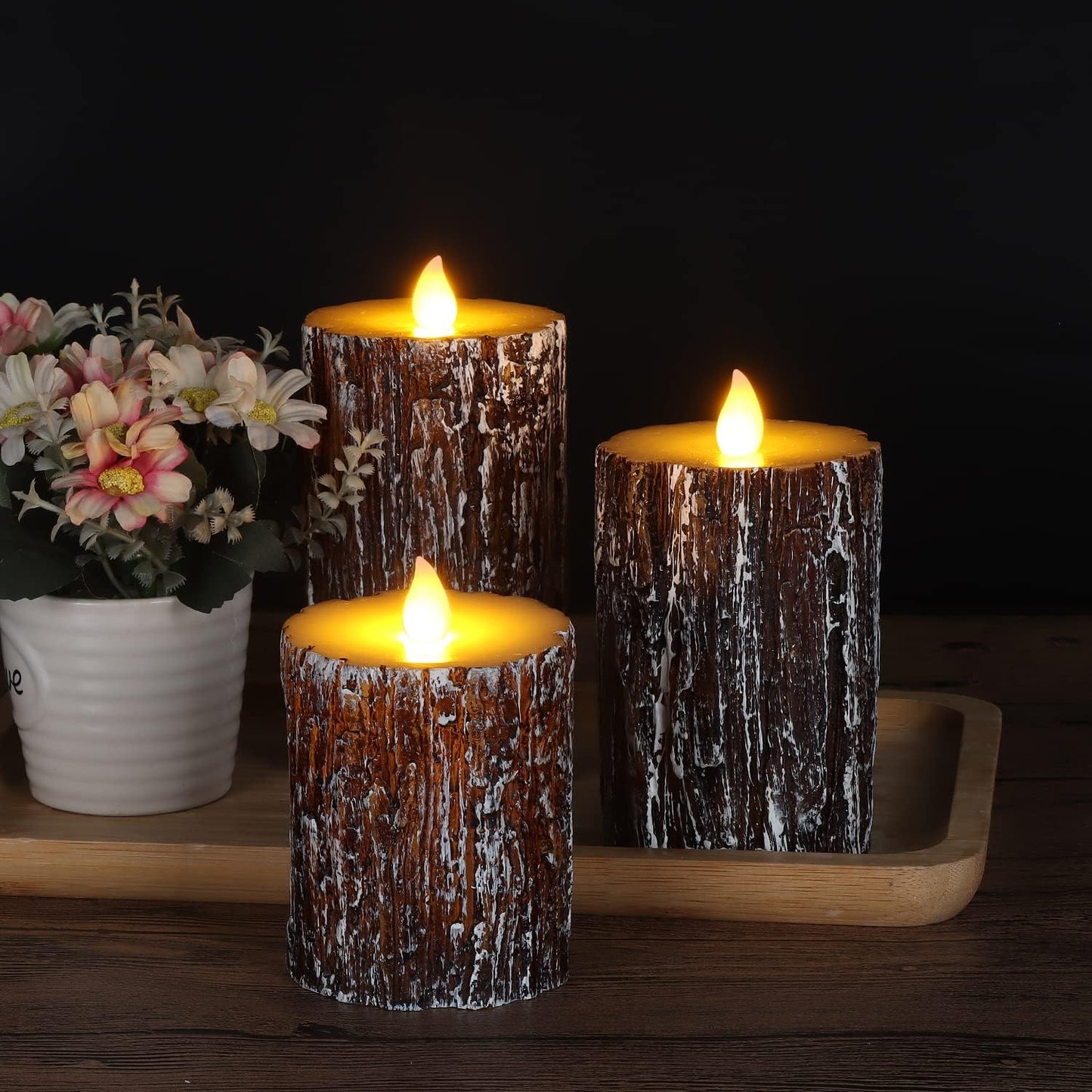 Vinkor Flameless Candles Battery Operated Candles Real Wax Pillar LED Candles with 10-Key Remote and Cycling 24 Hours Timer (Ivory Set of 12 （D: 3" x H: 4"）)