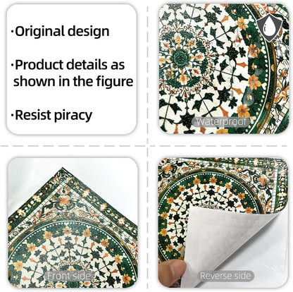 10-Pack Peel and Stick Backsplash Tiles, 7.87”x7.87” Waterproof Vinyl Self-Adhesive Wall Tiles, Easy DIY No-Grout Wall Covering for Kitchen, Bathroom, Apartment & RV