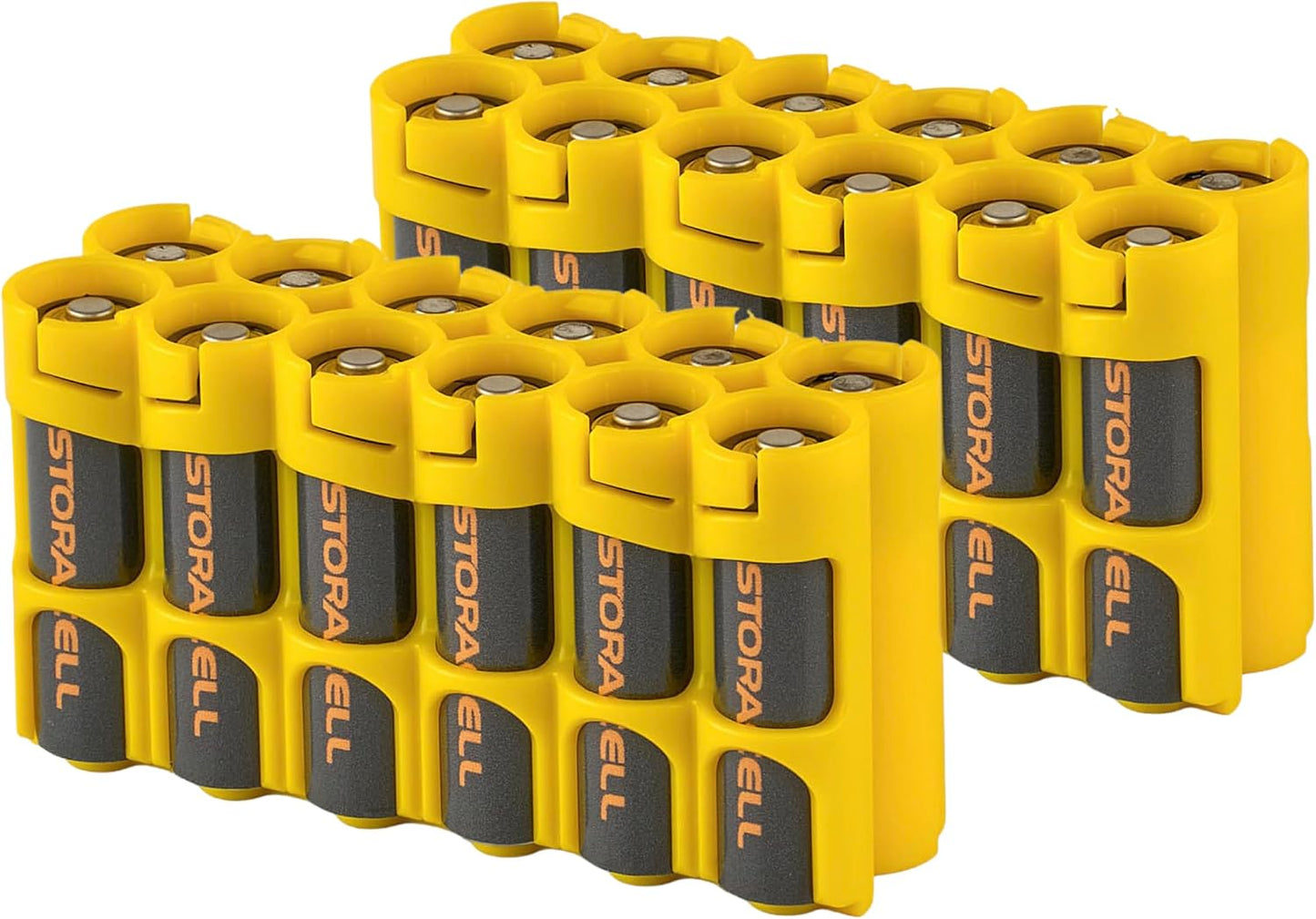 AA Battery Storage Caddy by Storacell, Orange, Holds 12 Batteries (Not included)