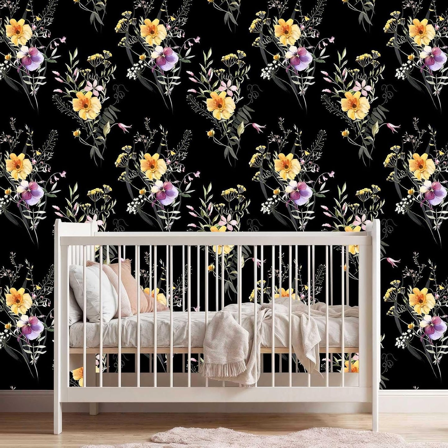 Pink Floral Peel and Stick Wallpaper Self Adhesive Removable Thick Vinyl Watercolor Botanical Flower Accent Wall for Bedroom Bathroom Living Room Renter Friendly 17.7" x 118"