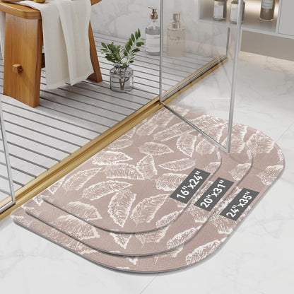 YDKGL Ultra Thin Bathroom Rugs Mat Quick Dry Absorbent Non Slip Bath Mat Bath Mats for Bathtub Mat Bathroom Carpet Fit Under Door Washable Floor Rubber Half Round Bath Rugs Grey 16x24