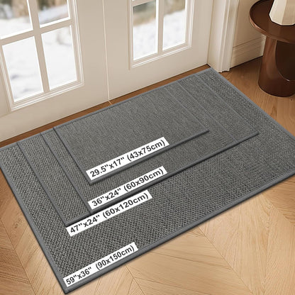 LEKEEPGO Door Mat 17"x29", Non Slip Door Mat Indoor Entrance, Rubber Backing Indoor Door mats Washable Absorbent Low-Profile Doormat Front Entryway Entry Resist Dirt Inside Door Mats, Khaki