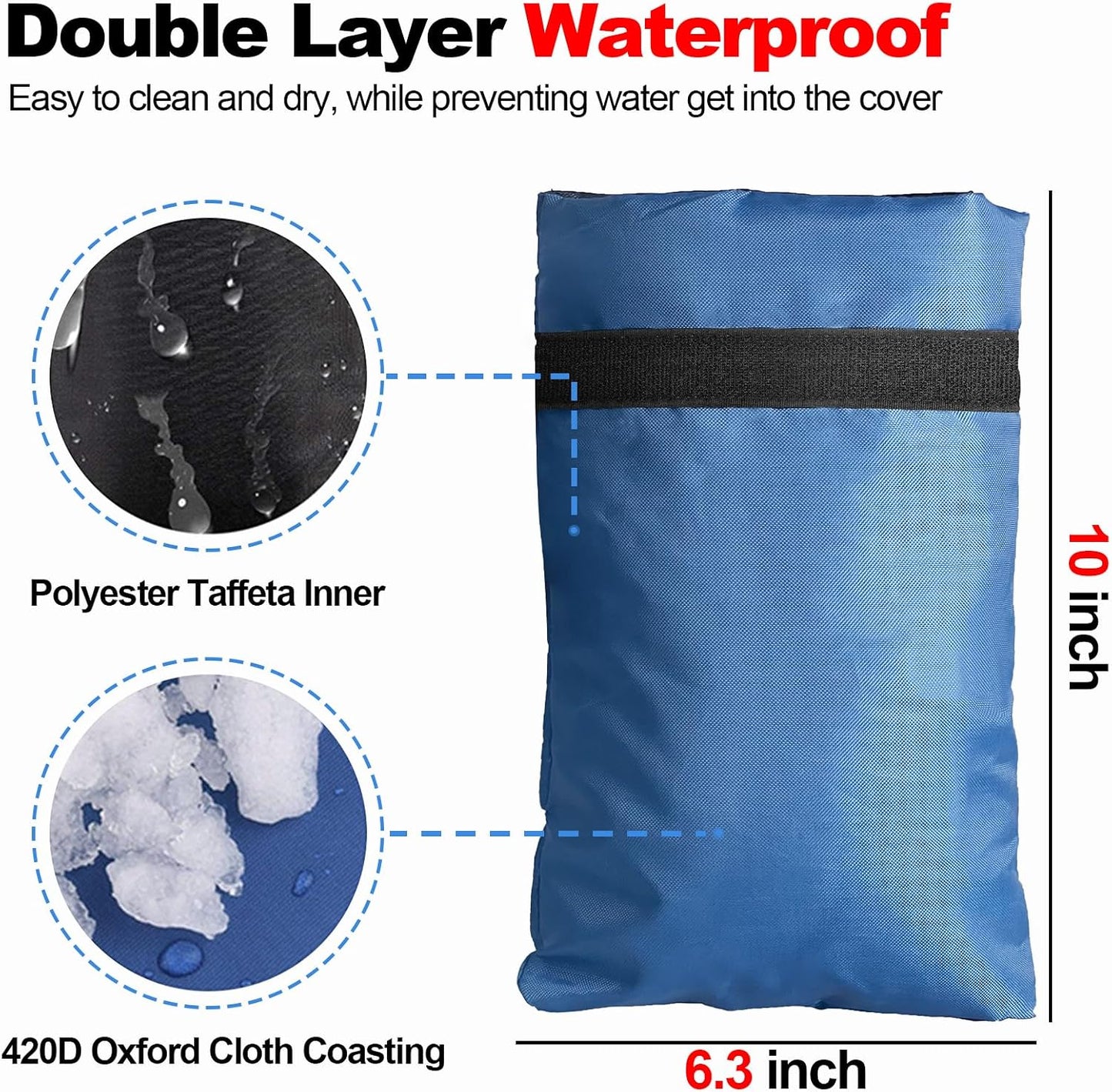 Outdoor Faucet Cover for Winter, 3M Thinsulate Spigot Cover for Winter Freeze Protection, Waterproof, 10" H x 6.3" W Outside Hose Bib Insulated Covers for Wall Taps, 4 Pcs Faucet Socks - Blue