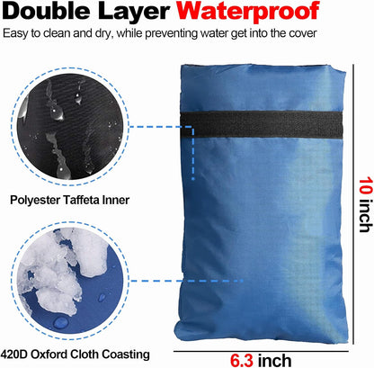 Outdoor Faucet Cover for Winter, 3M Thinsulate Spigot Cover for Winter Freeze Protection, Waterproof, 10" H x 6.3" W Outside Hose Bib Insulated Covers for Wall Taps, 4 Pcs Faucet Socks - Blue