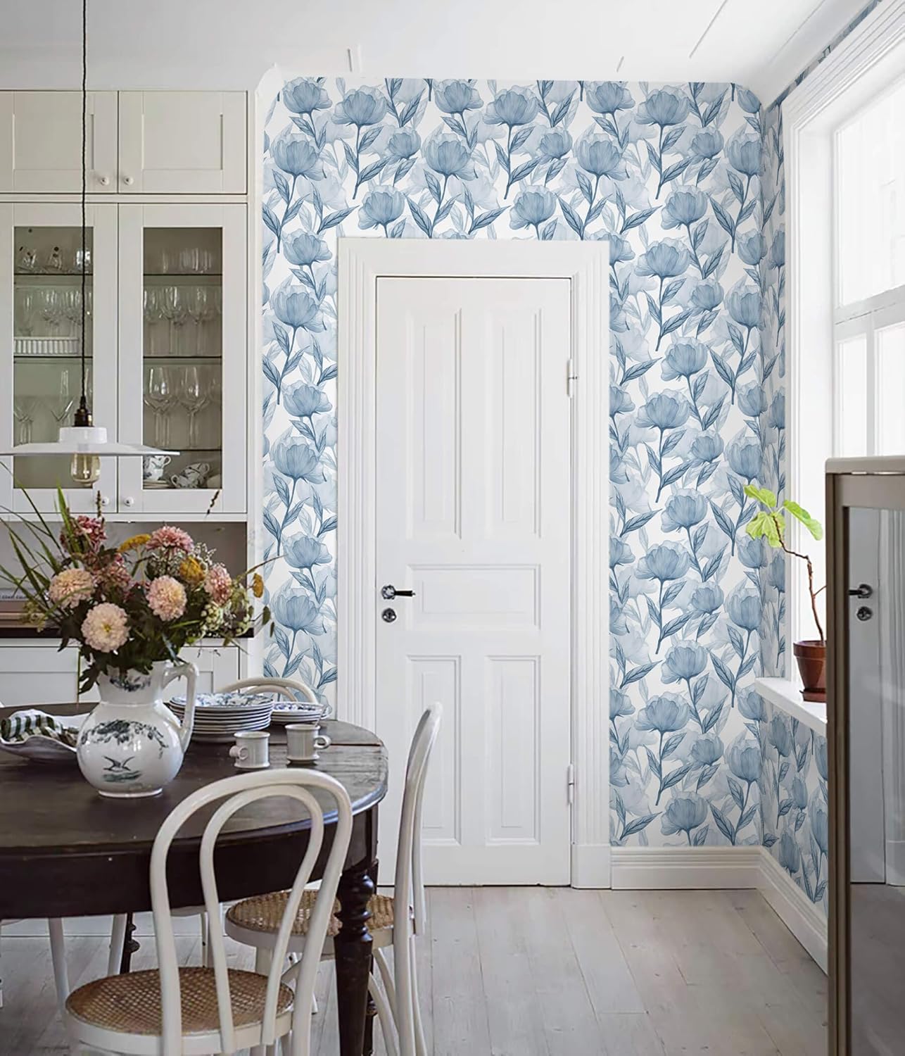 Heroad 16.1''x118'' Floral Peel and Stick Wallpaper Vintage Contact Paper Pink Rose Wall Paper Removable Renter Friendly Wallpaper for Bathroom Bedroom Nursery Waterproof Self Adhesive Vinyl Rolls