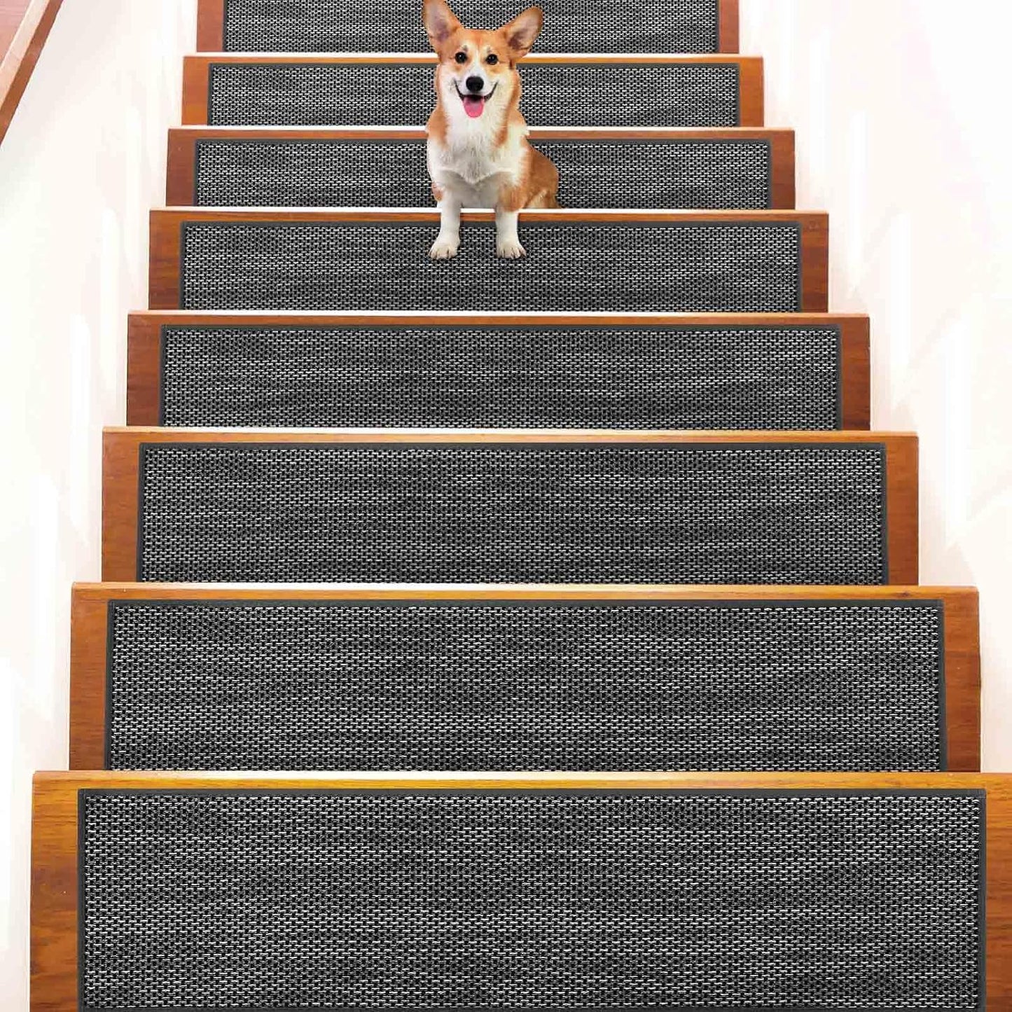 9" x36" Stair Treads Non Slip for Wooden Steps Indoor, 15 Pack, Beige | Reusable Peel and Stick Extra Wide Stair Treads Machine Washable