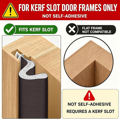 Litaibai 40 ft Kerf Weather Stripping Door Seal for Exterior Doors, White | Press-in kerf seal for grooved door frames is not self-adhesive, replaces worn seals, and helps reduce drafts and energy loss
