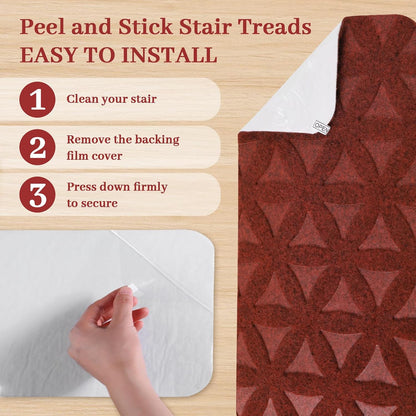 RIOLAND Stair Treads Carpet Non-Slip Indoor Stair Runners for Wooden Steps, Stair Rugs for Kids and Dogs, Set of 15, 8" X 30", Gray