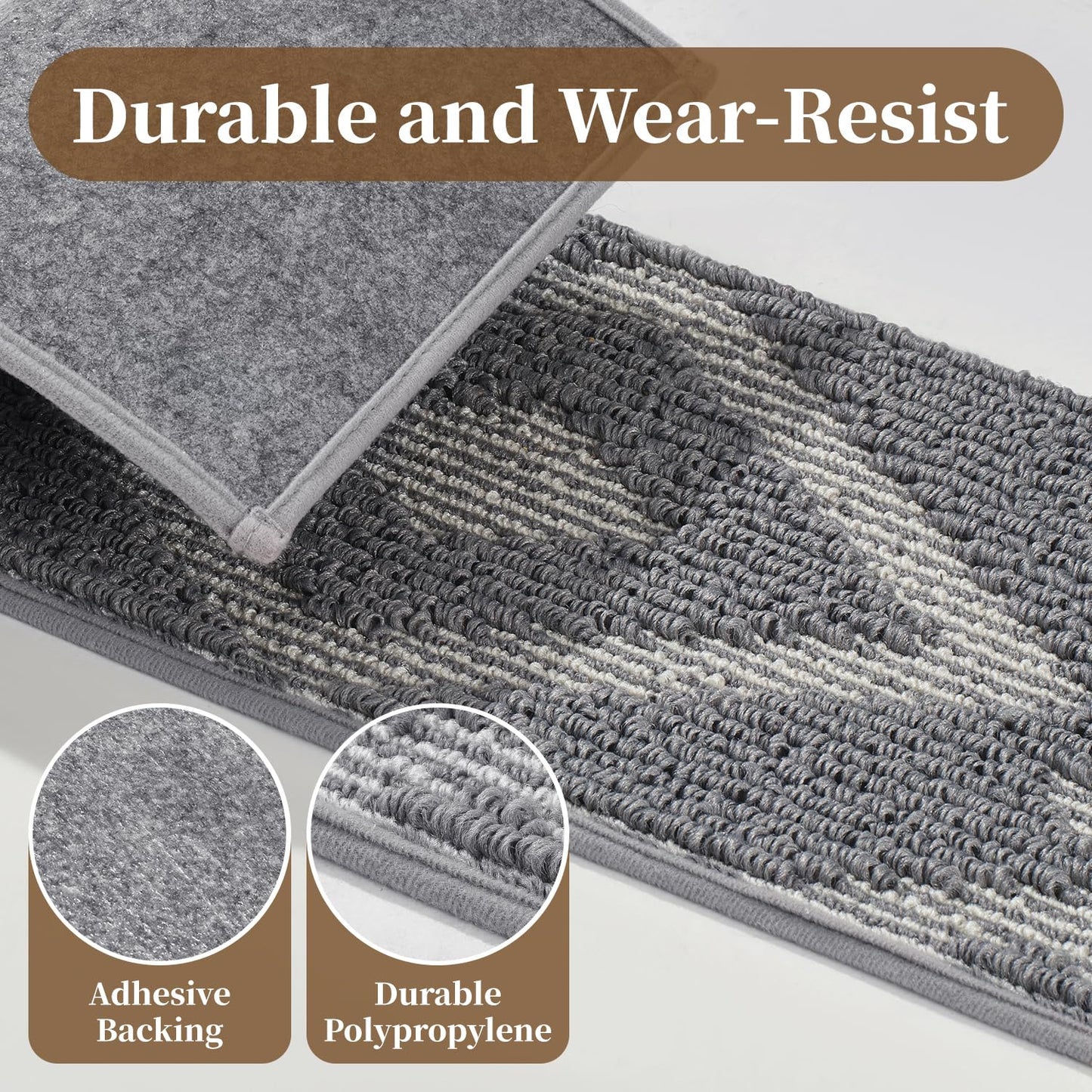 1PC Jute Stair Treads for Wooden Steps-Stairs Carpet Non Slip-Peel and Stick Stair Treads Indoor, Adhesive Staircase Step Treads Residue Free, Durable Natural Stair Runner Rug,8"x30" Beige