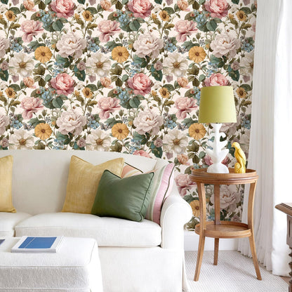 Orainege Pink Floral Peel and Stick Wallpaper Removable Self Adhesive Wallpaper 16.9inx118.1in Modern Wall Paper for Bedroom Bathroom Green Leaf Contact Paper for Cabinets