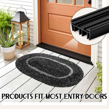 Pushglossy 2 Pcs 36" Double Bubble Kerf Door Sweep 1-3/4" Wide Vinyl Weatherstrip Seal for Exterior Doors, Energy Efficient Draft Stopper, Easy Slide in Installation, Blocks Dust/insects/noise (White)