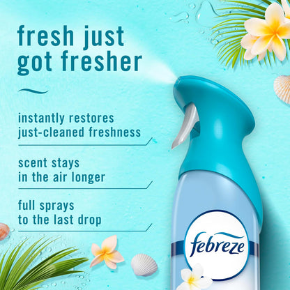 Febreze Air Mist, Air Freshener Spray, Odor Fighting Room Spray, Deodorizer for Home Bathroom Kitchen Office Apartment Dorm Room Classroom, Linen & Sky Scent, 8.1oz (Pack of 2)