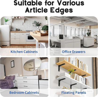 Cabinet Protector Edge Guard (Pack of 6), 17.7" Clear PVC Cabinet Edge Protectors for 3/4" Thick Kitchen Cabinets Doors – Slip-On No-Tool Sliding Installation