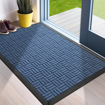 Mibao Front Door Mat, Heavy Duty Durable Welcome Mat for Outdoor Indoor, Dirt Trapper Waterproof Super Absorbent Door Mat for Entryway Outside Patio Porch, 29.5" x 17", Grey