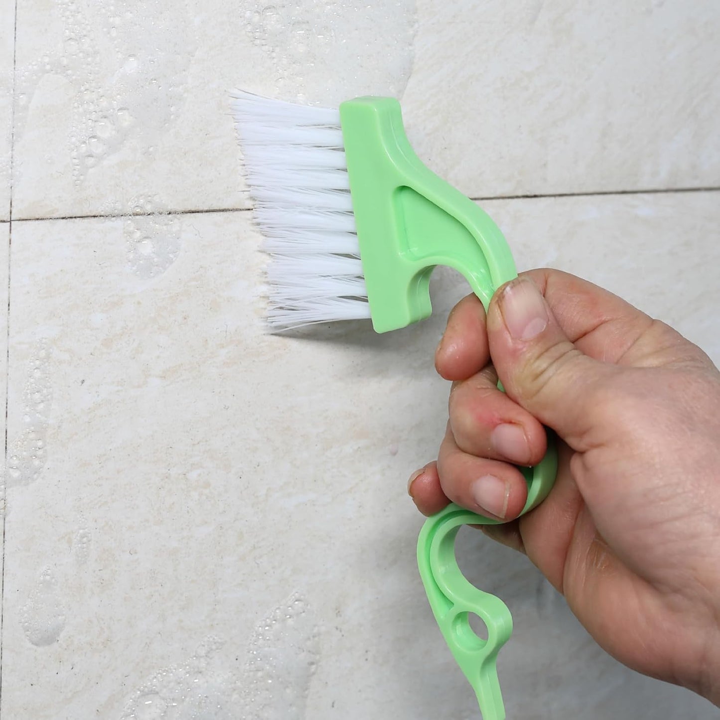 Slick- Window Track Cleaning Brush, 2 Pack, Blue Ergonomic Handle | Built-in Scraper, Multipurpose Window Track Cleaning Tool for Sliding Doors, Windows, Corners, Dust, Dirt & Narrow Gaps