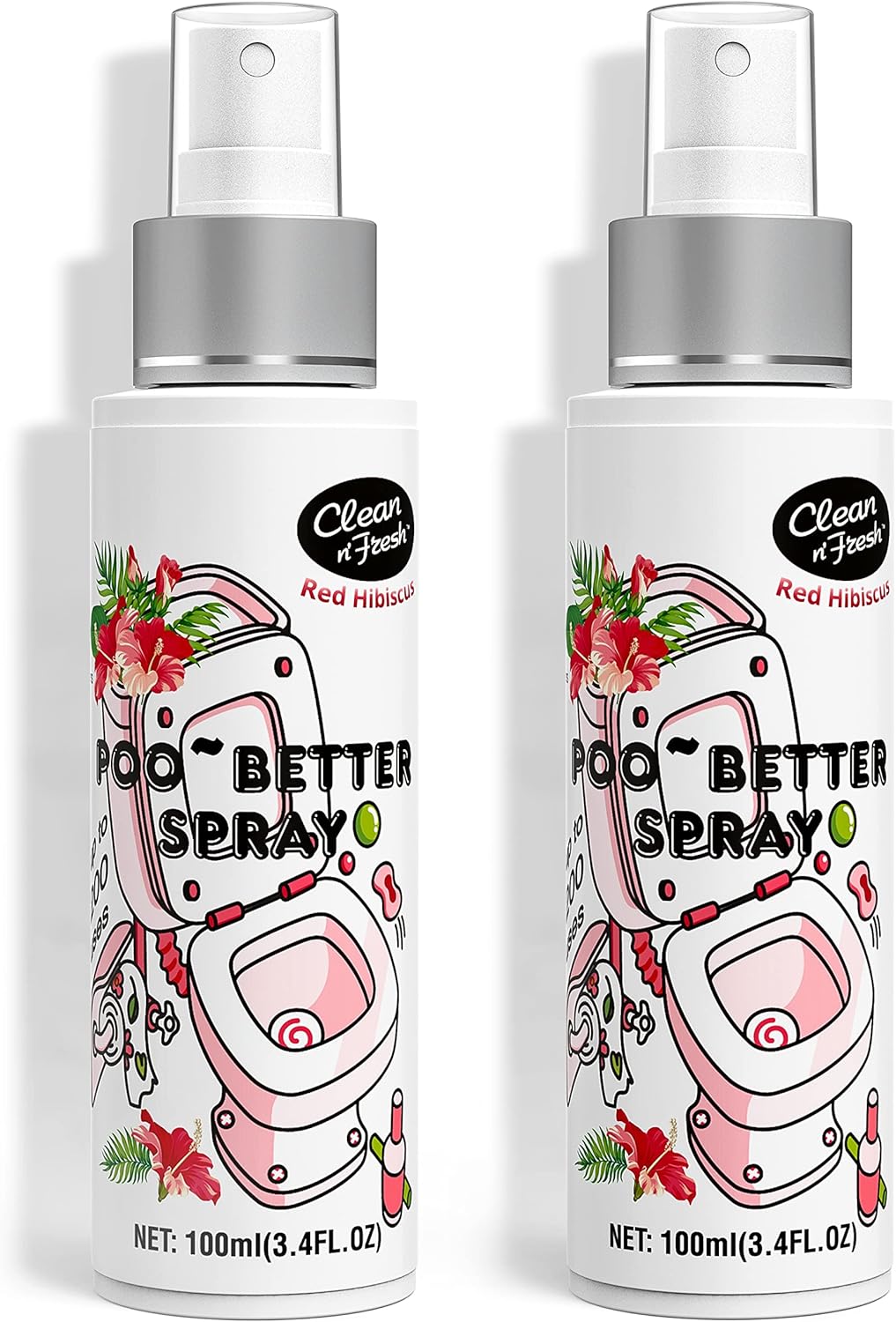 Clean-n-Fresh Toilet Spray, 6.8 Fl.oz Poo Spray | Up to 400+ Uses, 100% Natural Plant Essential Oil Citrus Scent, Bathroom Deodorizer
