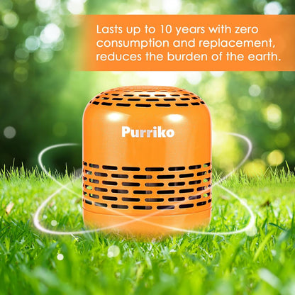 Purriko Refrigerator Deodorizer | Lasts up to 10 Years, Fridge Deodorizer Odor Eliminator, More Effective Than Baking Soda and Bamboo Air Purifying Bags,Orange
