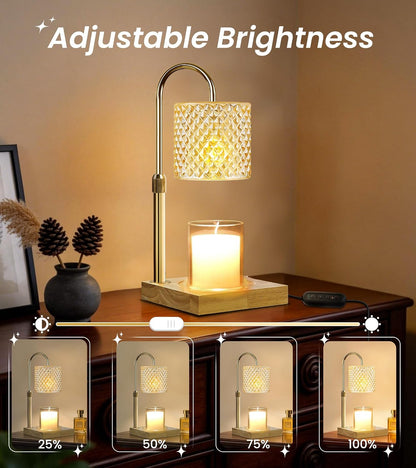 TigQiang Candle Warmer Lamp with Timer Dimmer, Birthday Gifts for Women Mom, House Warming Gifts, Elegant New Home Decor, Wax Warmer for Jar Candles, Heater Lamp for Scented Wax, Clear Glass