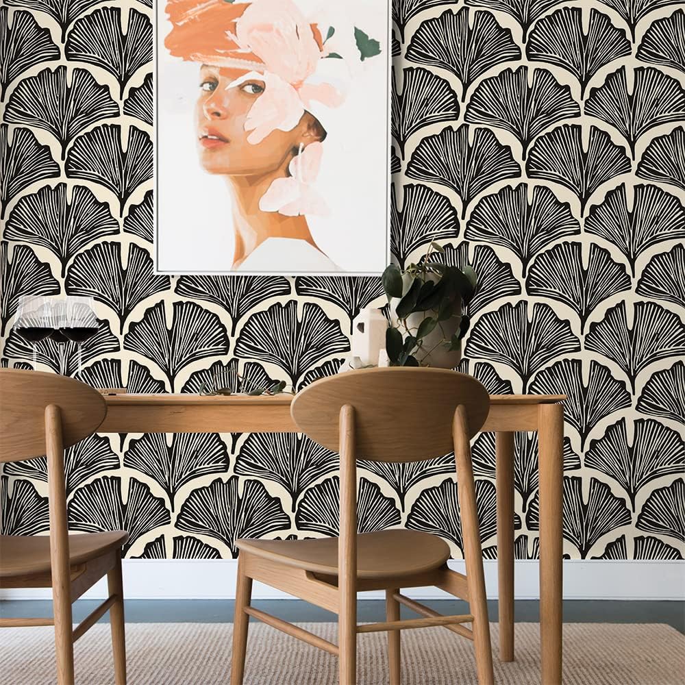 Tempaper x Novogratz Waverly Blue Feather Palm Removable Peel and Stick Wallpaper, 20.5 in X 16.5 ft, Made in The USA