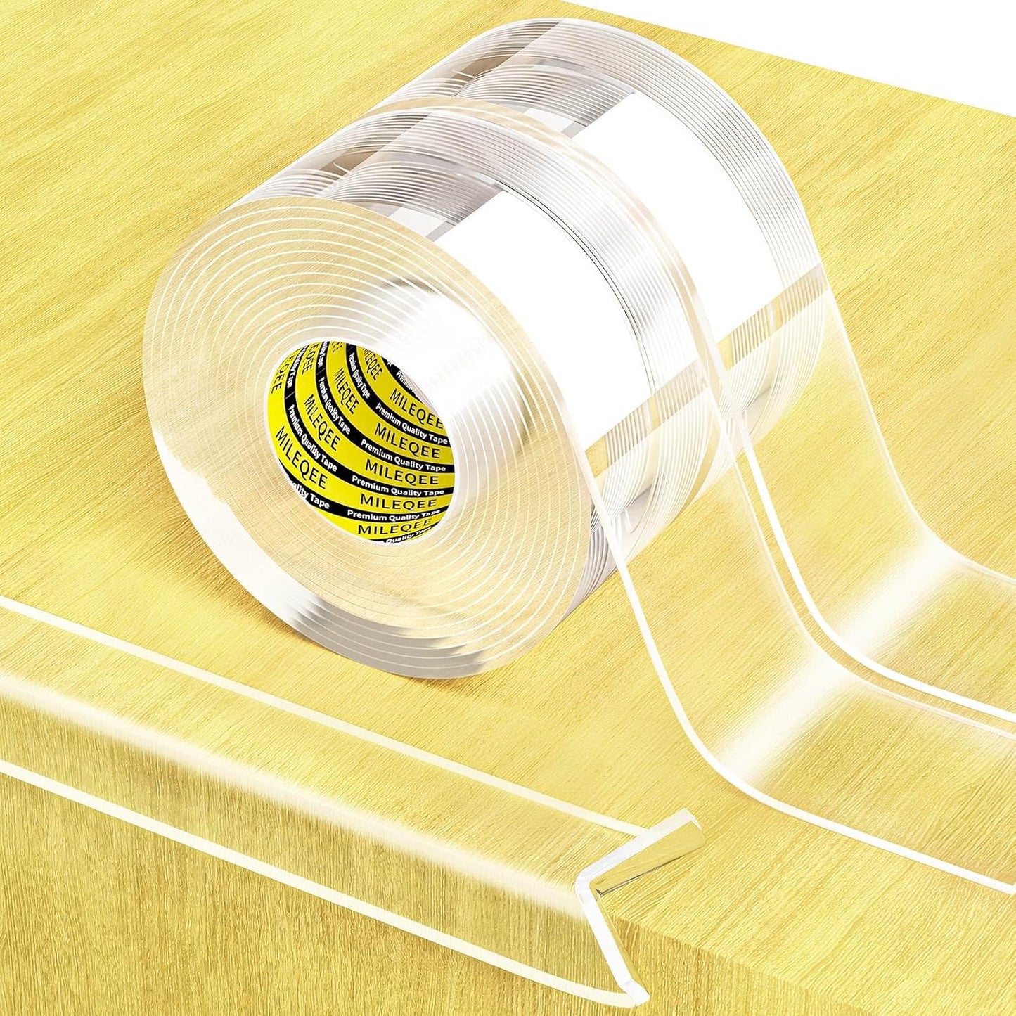 2Pack Clear Edge Protector Strip, 0.8in x 9.84FT(19.68FT Total), Sharp Edge Wrap Cover Tape, Self Adhesive Protective Bumper Guards for Cabinet Door Desk Glass Table Furniture, Kitchen Countertop